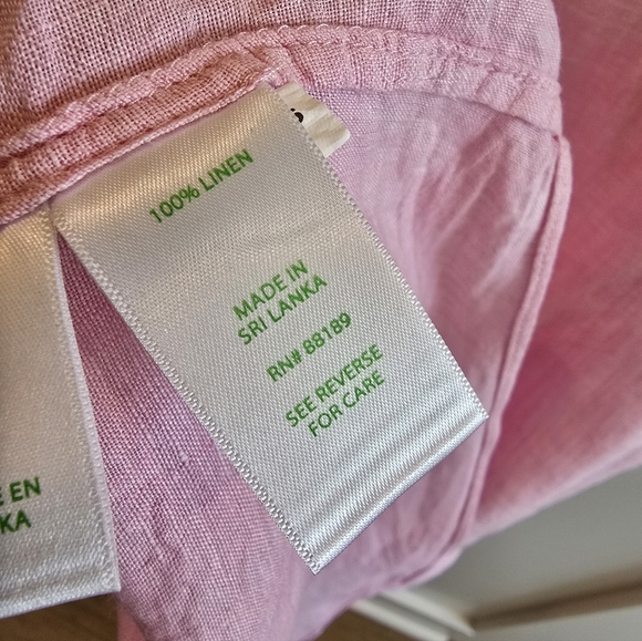 Lilly Pulitzer Briette Button Down Urchin Pink Ruffle Cap Sleeve Blouse Size XL - Picture 8 of 9